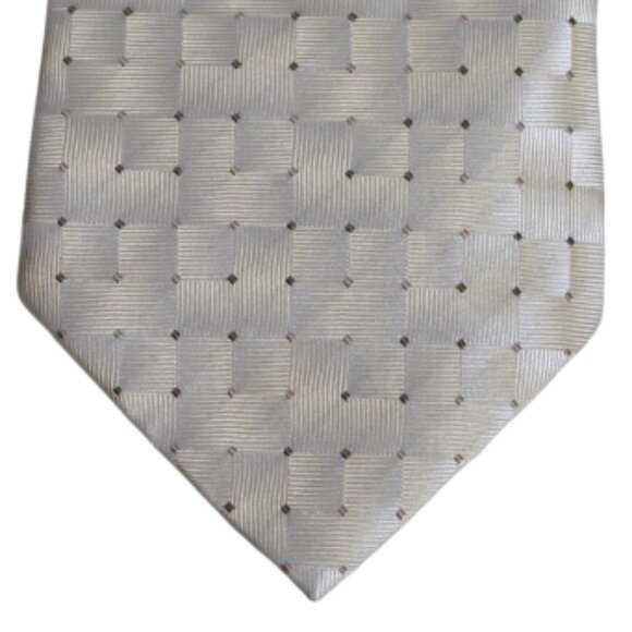MINOTTI 100% Silk Men's Tie - Ivory, Gold & Brown Pin Dot ⚡️BUY 3 for $55⚡️ - Picture 7 of 8
